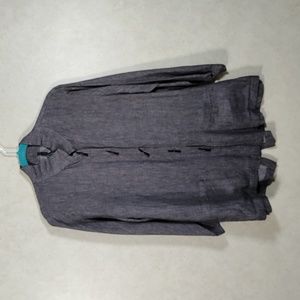 01573 IC by Connie K brown linen two piece pant suit M